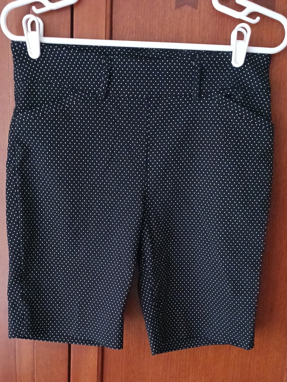 Hilary Radley- Women's Black Shorts with White Polka Dots